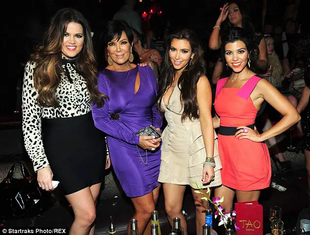 Kim, Kourtney and Khloe Kardashian with their mother Kris Houton Jenner