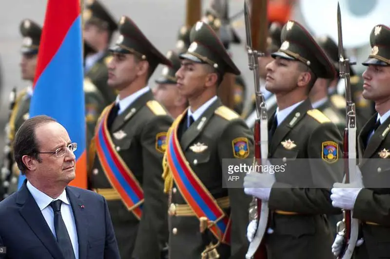 President of France François Hollande in Armenia on April 24