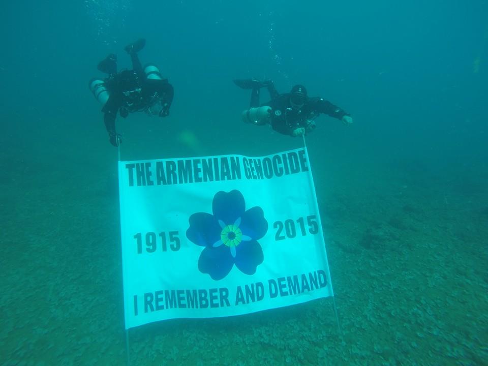 Vahe Bayrakdarian Underwater Demonstration – I Remember & Demand
