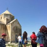 Shooting a video at the monastery atop Vankasar Mountain in Tikranakert, Nagorno-Karabakh. (Photo Marut Vanyan)