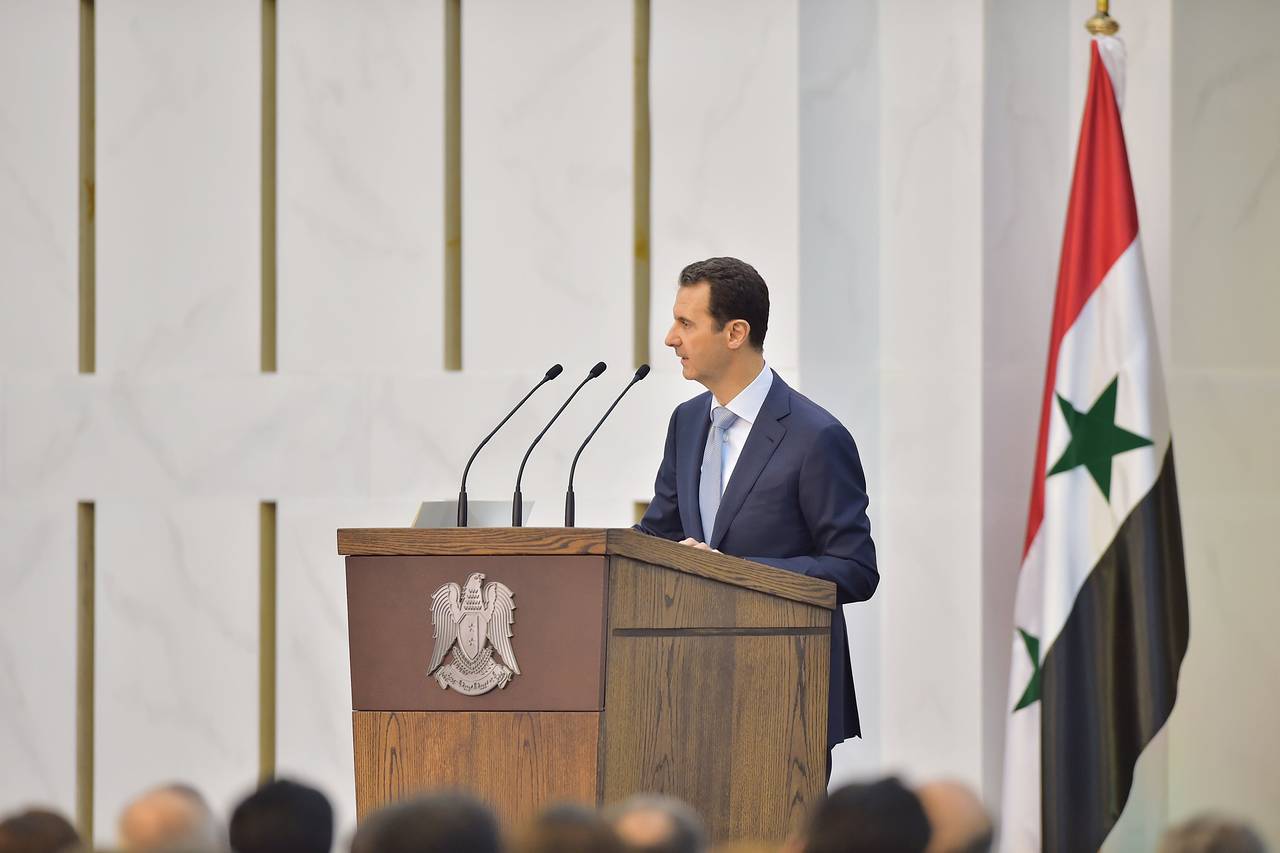 Syrian President Bashar al-Assad speaks in Damascus in this handout released by Syria's national news agency on Sunday. PHOTO: REUTERS