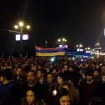 The April 24 memorial night march in Yerevan. (Photo Greg Keraghosian)