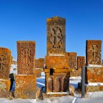 Khachkars or Armenian Cross stones are memorial tablets that are found in graveyards and churches across the country