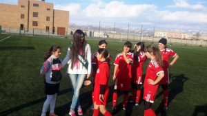Miss Earth Armenia with Gyumri Tribune girls football club