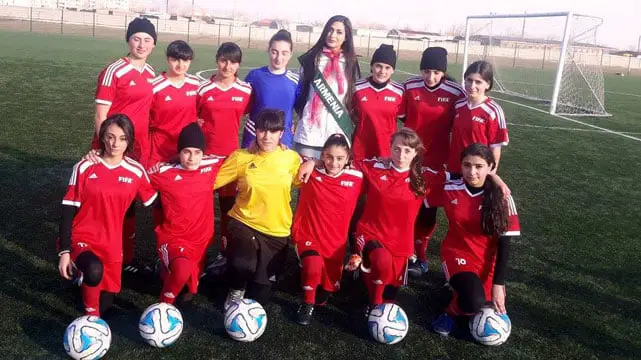 Miss Earth Armenia with Gyumri Tribune girls football club