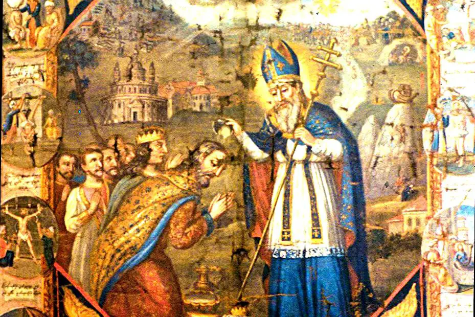 Saint Gregory Blessing King Trdat