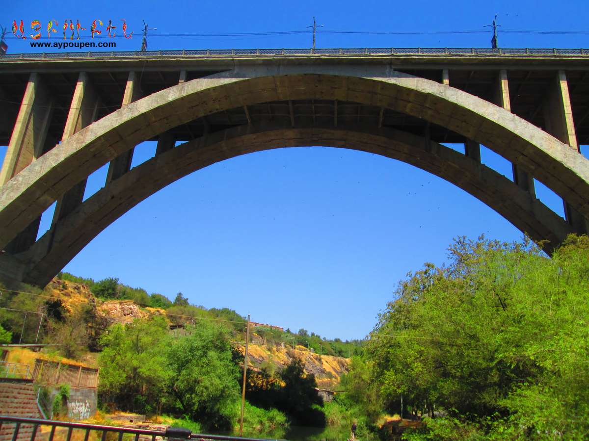 The three bridges built over Hrazdan Gorge Victory Bridge (1946), Kievyan Bridge (1954), and Davtashen Bridge (2010).