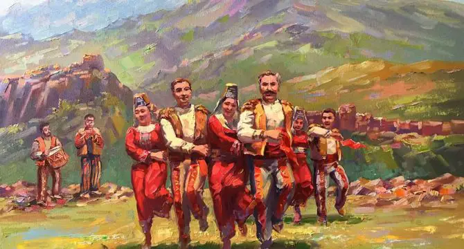 Traditional Armenian Family Dancing Together
