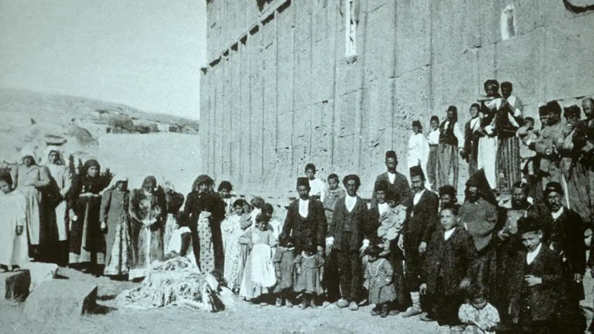 Armenians in front of Saint Bartholomew church